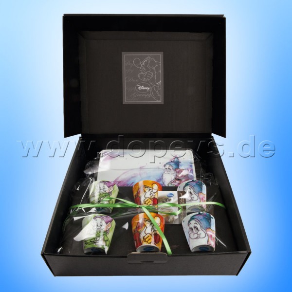Disney Geschenkset 6 Espressobecher / Espresso Shot und Serviertablett "Brummbär, Pimpel, Seppl", im italienischen Design