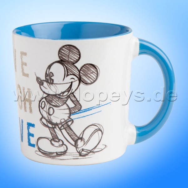 Disney Kaffeetasse Mickey Maus "Blau" Live Laugh Love, 39 cl PWM21LL/1B