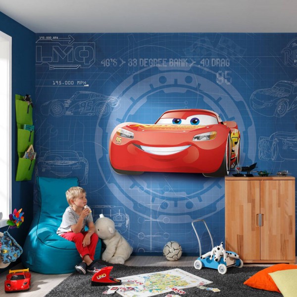 Disney Fototapete "Cars 3 Blueprint" 3,69m x 2,54m