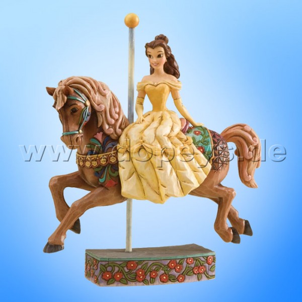 Disney Traditions / Jim Shore Figur von Enesco. "Princess Of Knowledge (Belle reitet auf Karussell-Pferd)" 4011744.