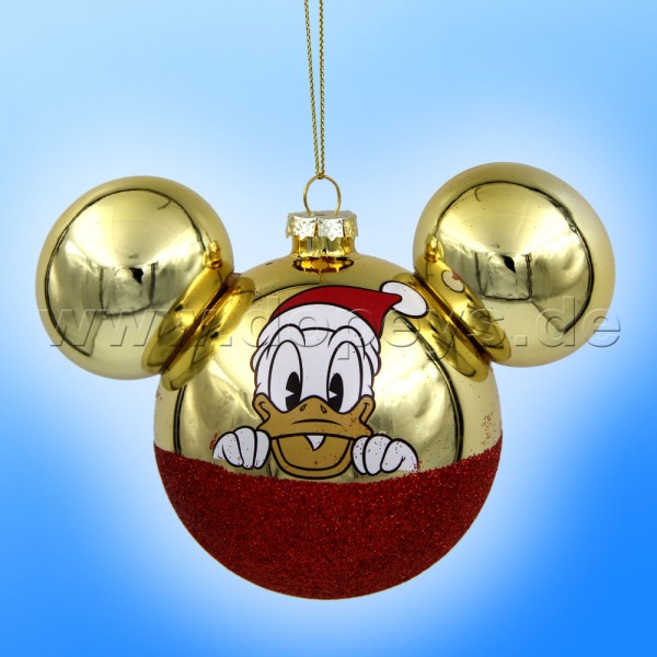 Kurt S. Adler - "Donald Duck" Disney Mickey Ear Ball Christmas Bauble gold DN37009