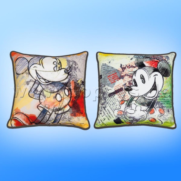 Disney Kissen Set aus 2 Stoffkissen Mickey & Minnie Color Fun "Rot/Grün"