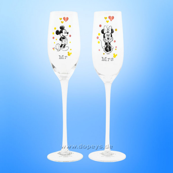 Enchanting Disney Collection - Mickey & Minnie Maus Hochzeits-Sektgläser Set A30569