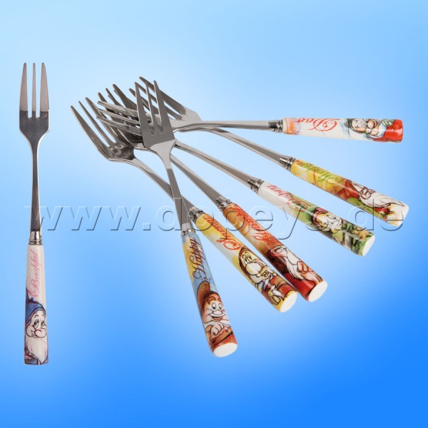 Disney Kuchengabeln "Sieben Zwerge" im italienischen Design, 7 Stück im Set