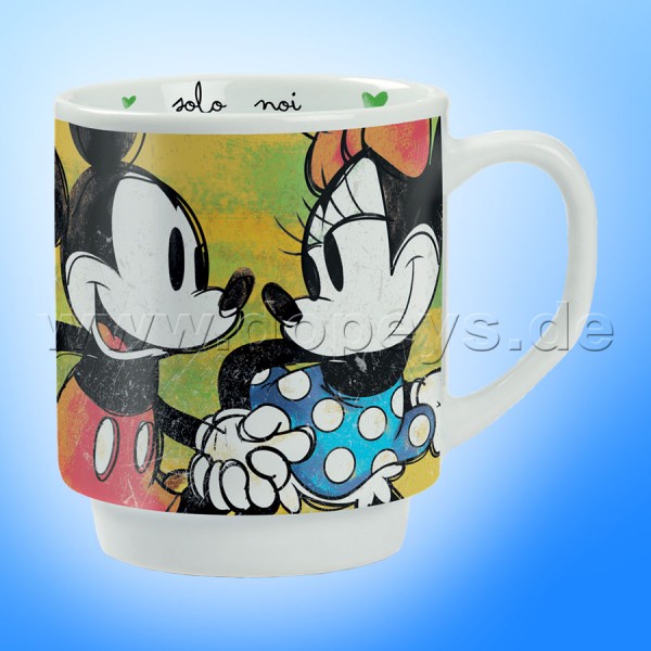 Disney Kaffeetasse Mickey & Minnie "Grün" stapelbar im italienischen Design