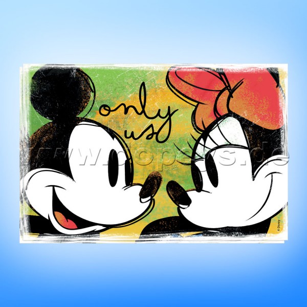 Disney Platzdeckchen / Unterlage Mickey & Minnie Maus "Grün" 2er Set im italienischen Design