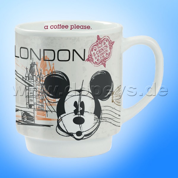 Disney Kaffeetasse Mickey Maus "London" stapelbar im italienischen Design