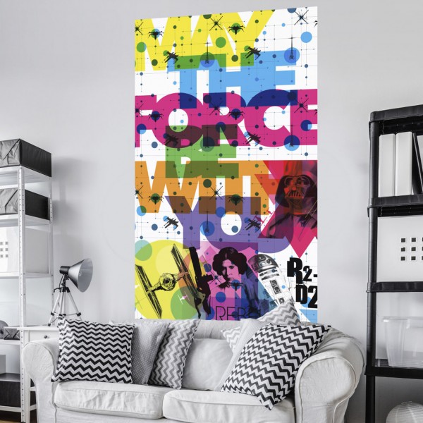 Star Wars Vlies Fototapete "Star Wars Pop Neon Geometrics Leia" 1,20m x 2,00m