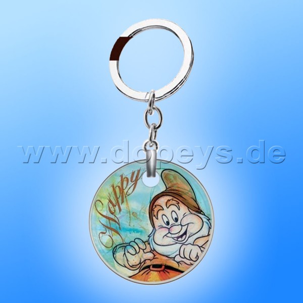 Disney Schlüsselanhänger / Sammel-Anhänger 7 Zwerge "Happy" im italienischen Design PWS85T/GO