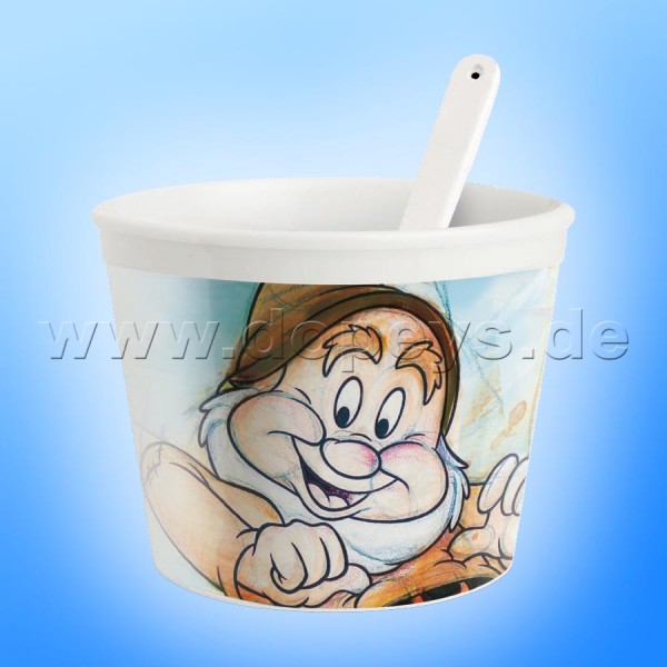 Disney Eisbecher mit Eislöffel "Happy" im italienischen Design, 25 cl