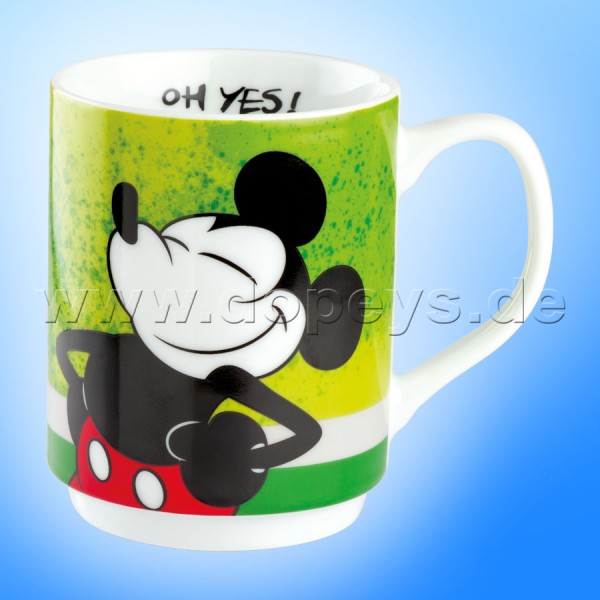 Disney Tasse / Kaffeebecher - Mickey I Am "Grün" stapelbar, im italienischen Design PWM21IAM-1V, 35cl