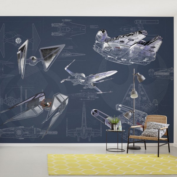 Star Wars Vlies Fototapete "Star Wars Blueprint Dark"