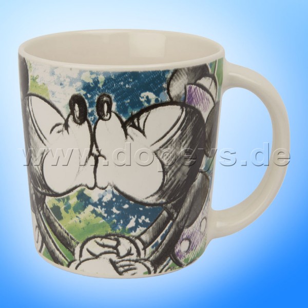 Disney Tasse / Kaffeetasse Elfenbein-Pärchen "Elfenbein" - Mickey & Minnie Color Fun, im italienischen Design PWM21CF-1AV