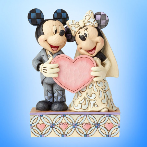 Disney Traditions / Jim Shore Figur von Enesco "Two Souls, One Heart (Mickey & Minnie Hochzeitspaar mit Herz)" 4059748
