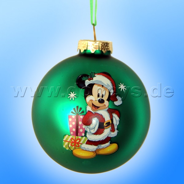 Kurt S. Adler - "Santa Mickey Mouse" Disney Christmas Bauble green DN02005-C