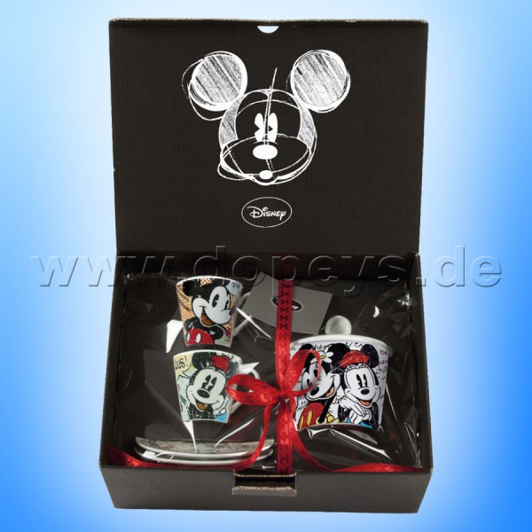 Disney Geschenkset 2 Espressotassen + Zuckerdose Mickey & Minnie Maus Classic EGAN WMSET/10