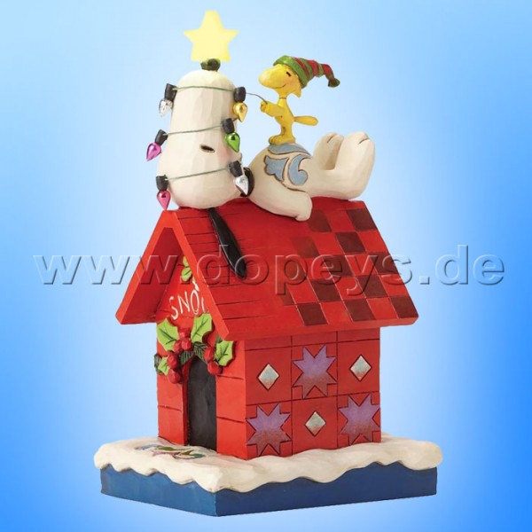 Peanuts / Jim Shore Figur von Enesco "Merry And Bright (Snoopy und Woodstock)" 4052719.