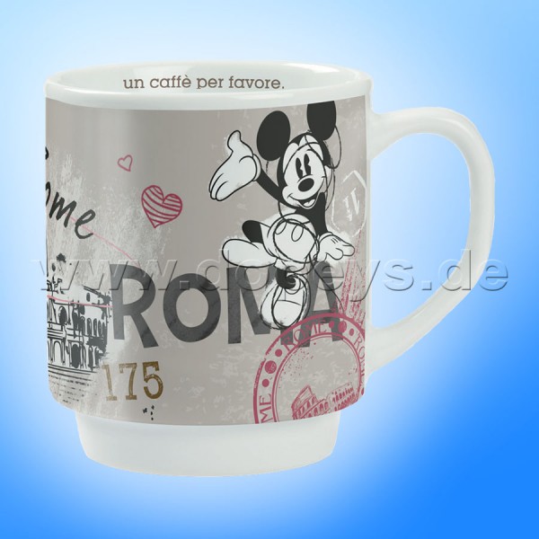 Disney Kaffeetasse Mickey Maus "Rom" stapelbar im italienischen Design