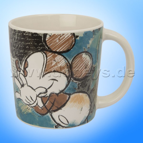 Disney Tasse / Kaffeetasse Elfenbein-Mickey "Türkis" - Mickey & Minnie Color Fun, im italienischen Design PWM21CF-1T, 39cl