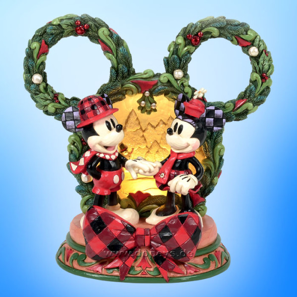 Disney Traditions Figur - Mickey & Minnie LED Weihnachts-Diorama (Magical Winter Moments) von Jim Shore 6016880