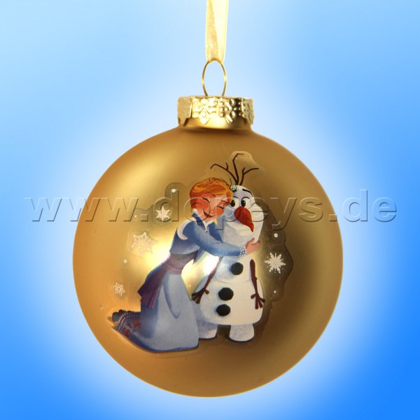 Kurt S. Adler - Frozen "Olaf & Anna's Embrace" Christmas Bauble gold DN03005-B