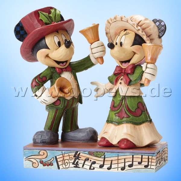 Disney Traditions / Jim Shore Figur von Enesco "Ringing in the Holidays (viktorianische Mickey & Minnie Maus)" 4051976.