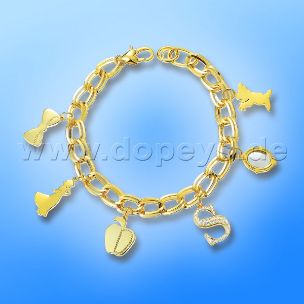 Disney Charm Bracelet - Snow White (Princess) in Gold from Couture Kingdom 12100151
