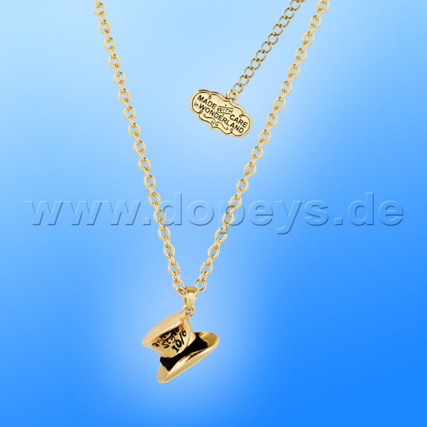 Disney Necklace - Mad Hatter Hat (Alice in Wonderland) in Gold from Couture Kingdom 12100261