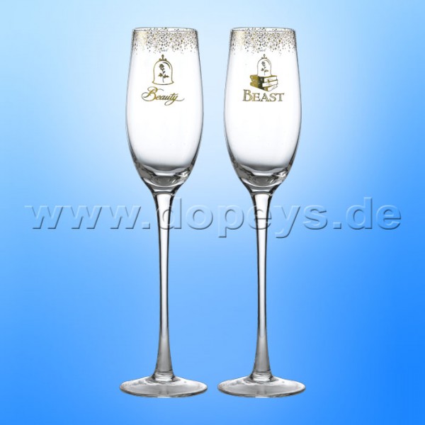 Disney Enchanting Collections - Beauty And The Beast Wedding Toasting Glasses A29335