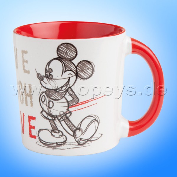 Disney Kaffeetasse Mickey Maus "Rot" Live Laugh Love, 39 cl PWM21LL/1S