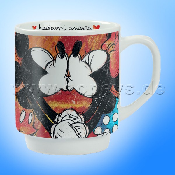 Disney Kaffeetasse Mickey & Minnie "Rot" stapelbar im italienischen Design