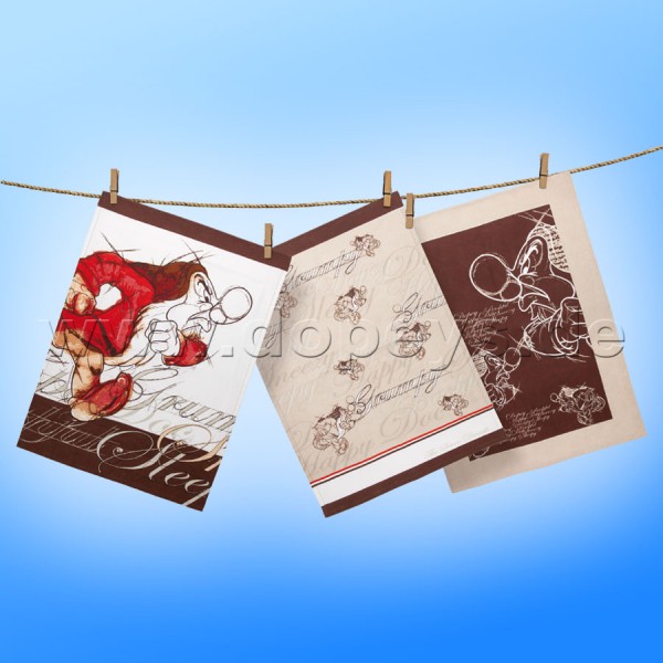 Disney Dish Cloths "Grumpy" in Italian Design, 3 Piece Set