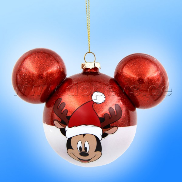 Kurt S. Adler - "Mickey Mouse" Disney Mickey Ear Ball Christmas Bauble red DN37008